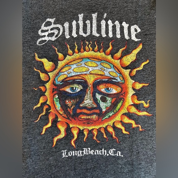 Sublime logo Sun Graphic Band T-shirt stretch Women’s size Small Long Beach Ca - Picture 3 of 6
